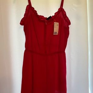 h&m red buttoned romper
